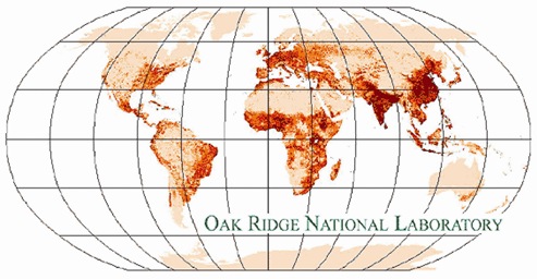 Fig 3 - Global population distribution